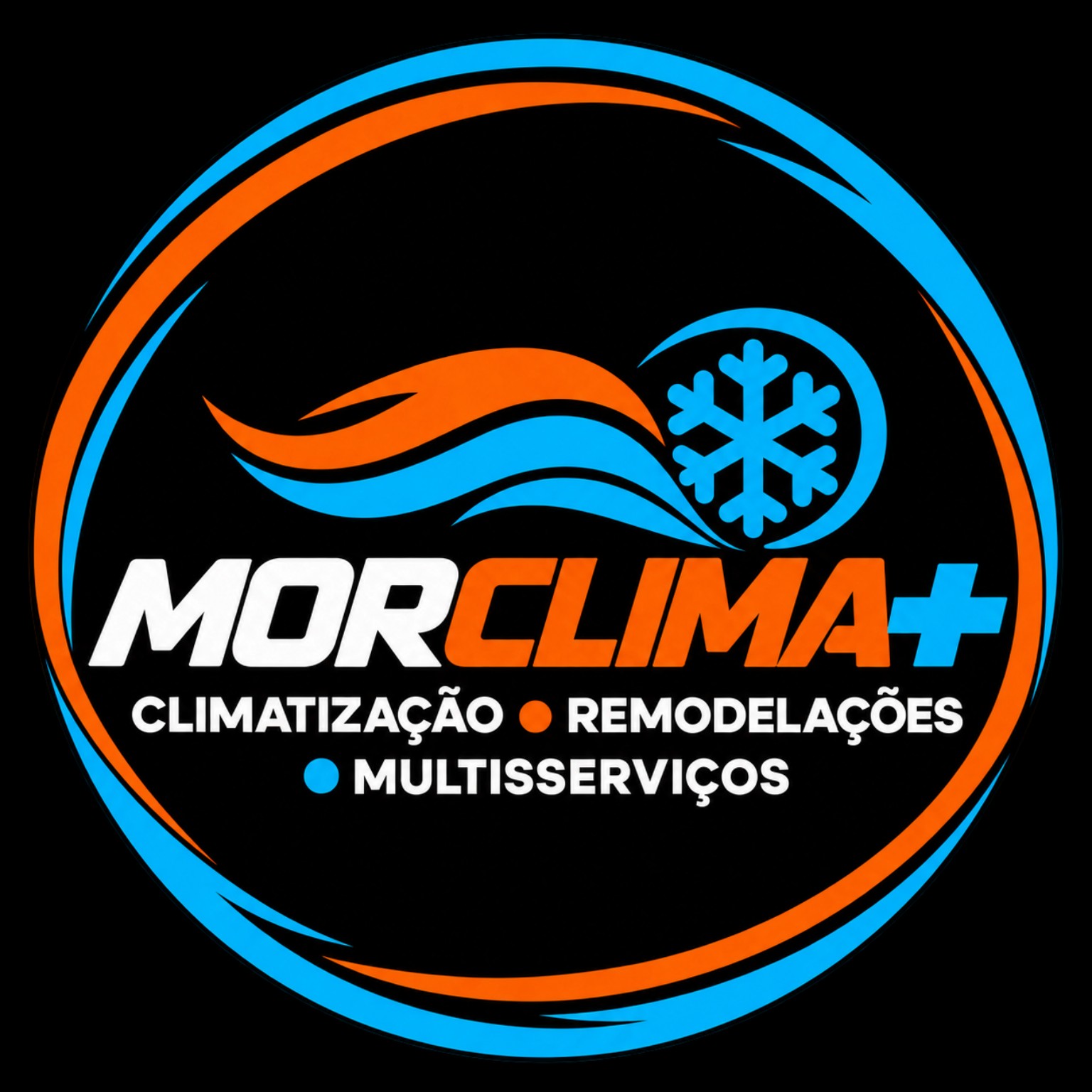 Logótipo da Morclima+, climatização, remodelações e multisserviços